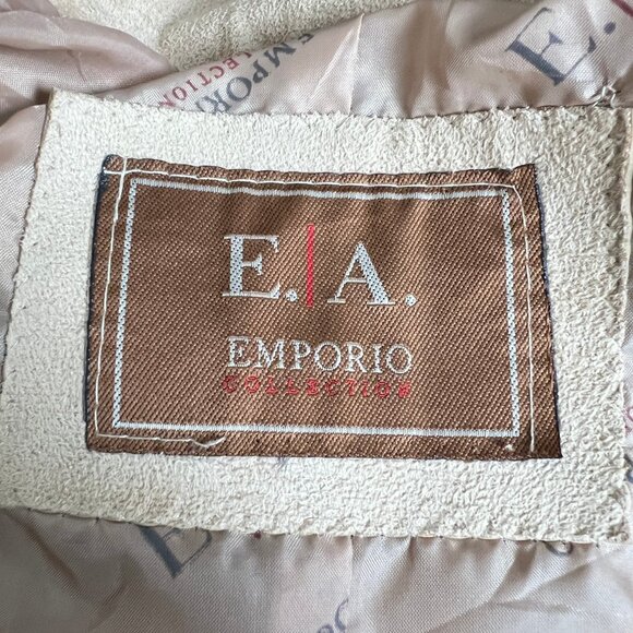 Vintage Emporio Armani Suede Faux Leather Oversized Jacket Coat Relaxed Fit Y2K - Picture 5 of 6